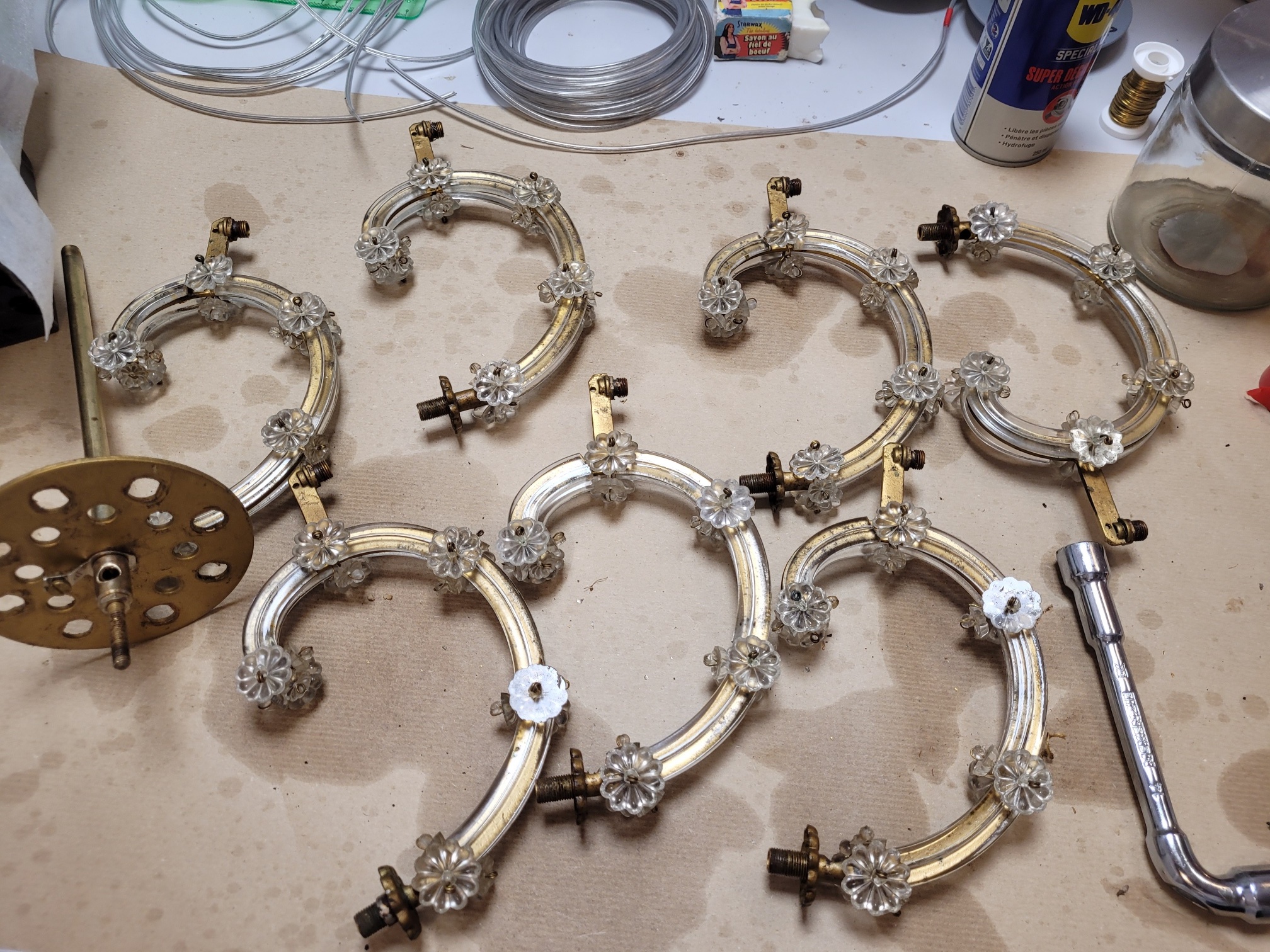démontage complet lustre